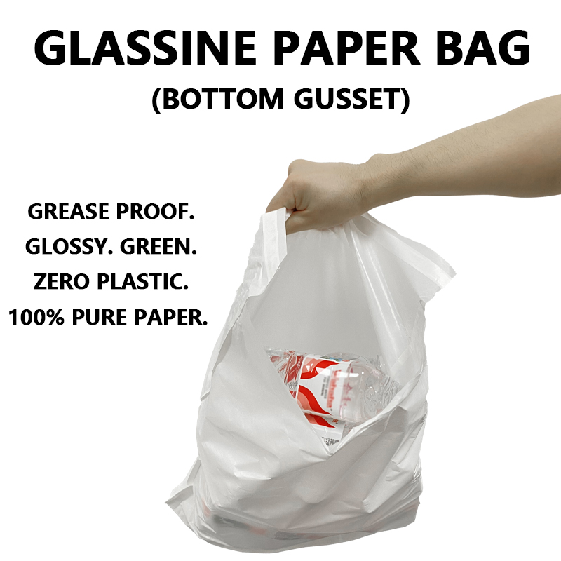Kantong Kertas Glassine Gusset Bawah Kustom Membantu Transisi Merek ke Kemasan Bebas Plastik