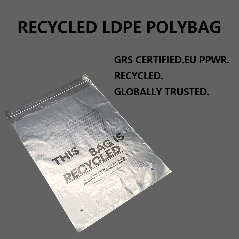 Polybag LDPE Daur Ulang GRS Kustom PPWR UE untuk Kemasan Pakaian & E-niaga